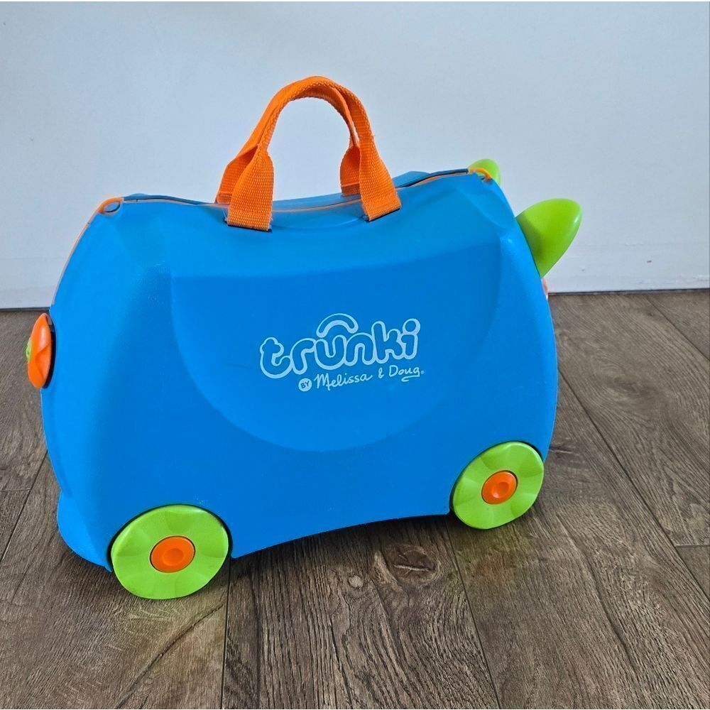 Melissa & Doug Trunki Blue and Green Push-Along Suitcase